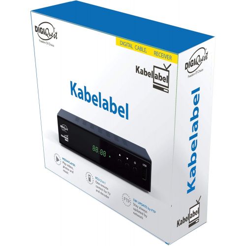  DigiQuest KabelAbel Full HD Cable Receiver Digital DVB C (HDMI, Scart, LAN, USB, Display, Buttons, 2 in 1 Remote Control)