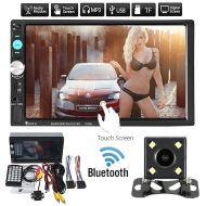 [아마존베스트]Kadell 7 1080P Touch Screen Car 2 Din Radio AM/FM AUX bluetooth USB Stereo Receiver In-Dash MP3 MP5 Player For Car + Rear View Camera