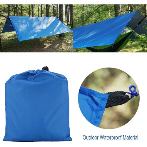  Kadimendium Waterproof Shade Cloth, Waterproof Ripstop with Tent Ropes Storage Bag for Hiking for Sun Shelter(Blue)