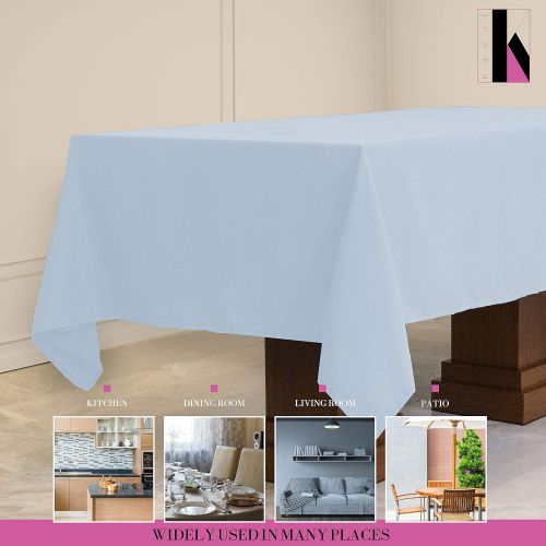  [아마존베스트]Kadut Rectangle Tablecloth (60 x 84 Inch) Baby Blue Rectangular Table Cloth for 5 Foot Table | Heavy Duty | Stain Proof Table Cloth for Parties, Weddings, Kitchen, Wrinkle-Resistan