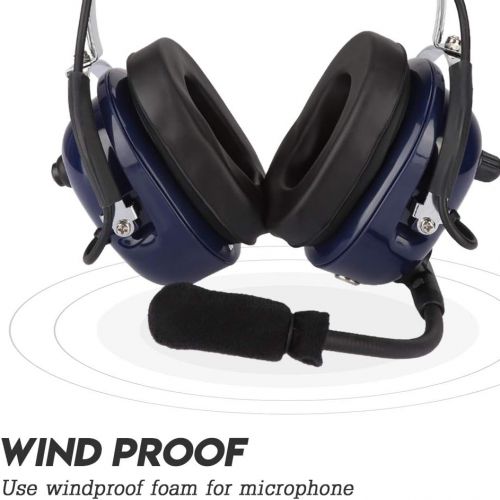  [아마존베스트]-Service-Informationen Kafuty general aviation headset, double plug pilots headphones, 3.5 mm noise suppression headset for pilots and adopt windproof foam, mono audio speakers, GA double plug etc.