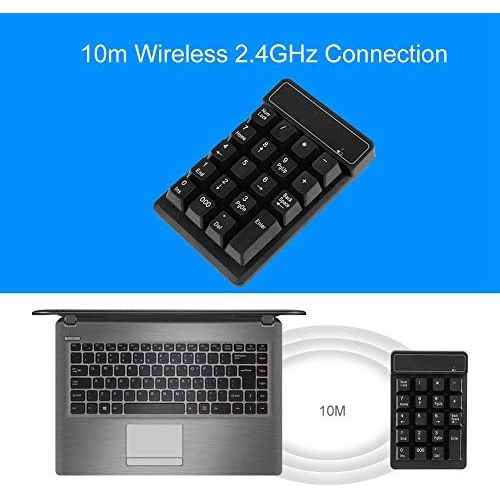  [아마존베스트]Kafuty 19 Keys Wireless Numeric Keypad Input 2.4 GHz Black Waterproof Numeric Keypad Keyboard Extension Comfortable typing for Laptop PC Desktop