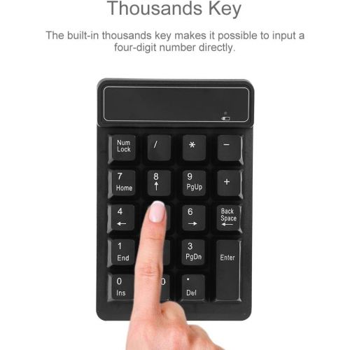  [아마존베스트]Kafuty 19 Keys Wireless Numeric Keypad Input 2.4 GHz Black Waterproof Numeric Keypad Keyboard Extension Comfortable typing for Laptop PC Desktop