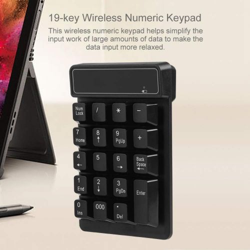  [아마존베스트]Kafuty 19 Keys Wireless Numeric Keypad Input 2.4 GHz Black Waterproof Numeric Keypad Keyboard Extension Comfortable typing for Laptop PC Desktop