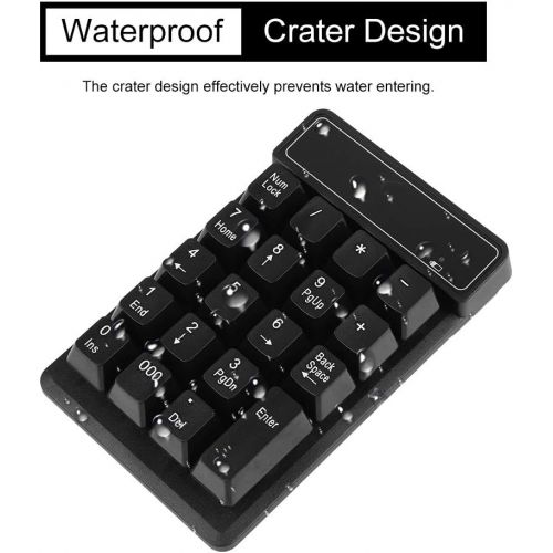  [아마존베스트]Kafuty 19 Keys Wireless Numeric Keypad Input 2.4 GHz Black Waterproof Numeric Keypad Keyboard Extension Comfortable typing for Laptop PC Desktop