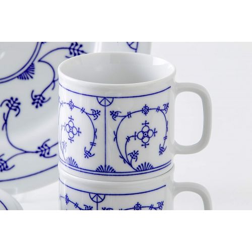  Kahla 57G104O90057C Dinnerware of 4 Pronto Porzellan Geschirrset Kombiservice 16-teilig Fruehstueckset fuer 4 Personen weiss ohne Muster Snackteller Speiseteller Mueslischuessel Kaffeebe