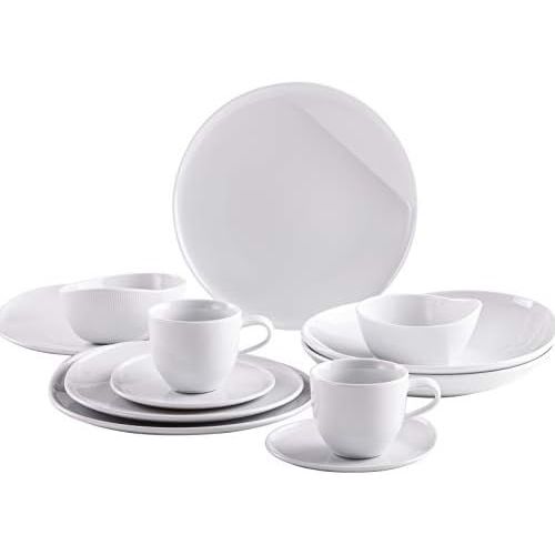  Kahla 02A293A90002C MG O - The Better Place Design 2 Go Magic Grip Set Porzellan Geschirrset fuer 2 Personen 12-teilig Tasse Schale Tellerset weiss Komplettset