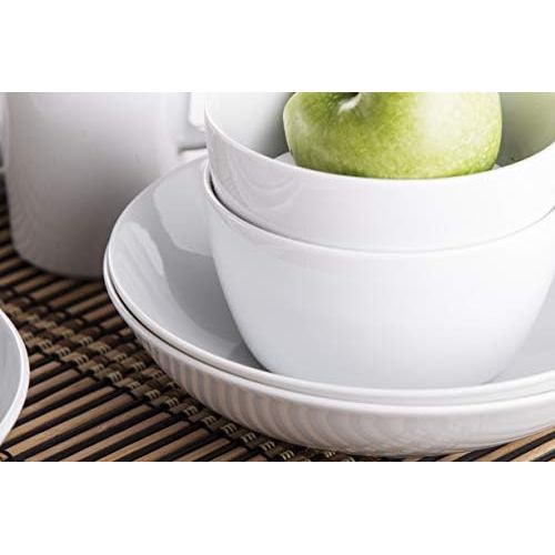  Kahla 39E199A90039C Five Senses Design to go Geschirrset fuer 2 Personen Kombiservice 14-teilig Tafelservice Tasse Schuessel Teller Pastateller Snackteller weiss