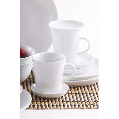  Kahla 32E198A90032C Update Design to go wiess Geschirrset fuer 2 Personen Starterset 14-teilig Porzellanservice Becher Schuessel Teller Suppenteller Snackteller