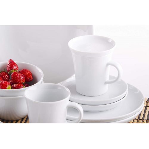  Kahla 32E198A90032C Update Design to go wiess Geschirrset fuer 2 Personen Starterset 14-teilig Porzellanservice Becher Schuessel Teller Suppenteller Snackteller