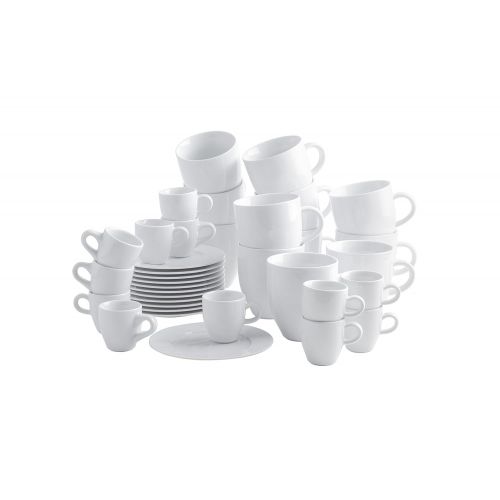  Kahla 1J0300M9001JC Classics 2. Wahl Set fuer 12 Personen Tassenset Porzellan 36-teilig weiss XXL Becher + Espressotassen Kaffeebecher gross Henkelbecher