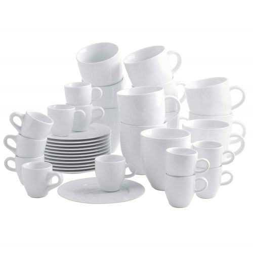  Kahla 1J0300M9001JC Classics 2. Wahl Set fuer 12 Personen Tassenset Porzellan 36-teilig weiss XXL Becher + Espressotassen Kaffeebecher gross Henkelbecher