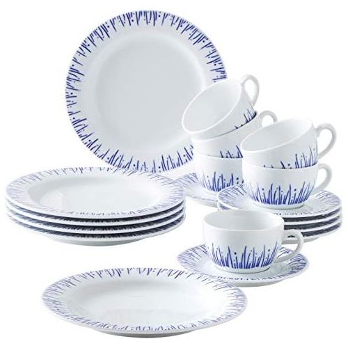  Besuchen Sie den Kahla-Store Kahla 570436O75006C Wir Machen Blau! Pronto Kaffeeservice 6 Person Porzellan 18 Teile Set Geschirr weissblau