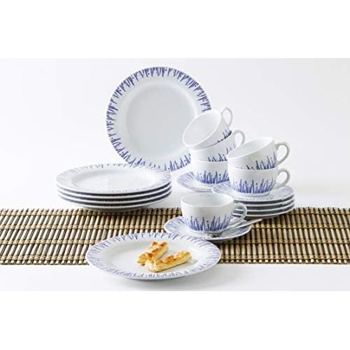  Besuchen Sie den Kahla-Store Kahla 570436O75006C Wir Machen Blau! Pronto Kaffeeservice 6 Person Porzellan 18 Teile Set Geschirr weissblau