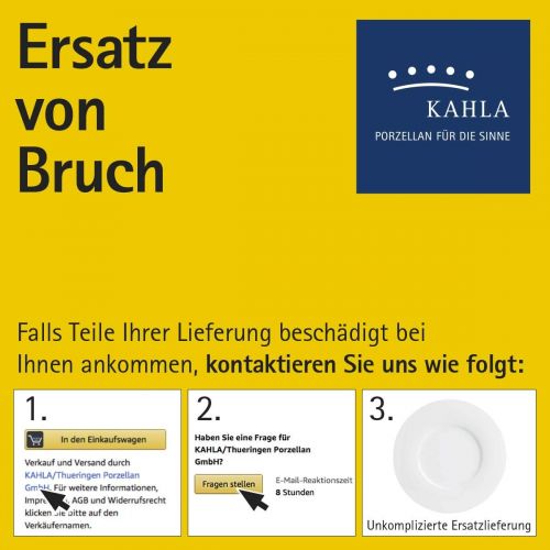  Besuchen Sie den Kahla-Store Kahla 570436O75006C Wir Machen Blau! Pronto Kaffeeservice 6 Person Porzellan 18 Teile Set Geschirr weissblau