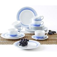 Kahla 570436O75005C Wir Machen Blau! Pronto Kaffeeservice 6 Person Porzellan 18 teilig Set Geschirr blauweiss Tee Kuchen