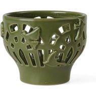 Kahler Design Orangery Garden 691203 Tea Light Holder Ceramic Green Diameter 9.5 cm Height 7.5 cm