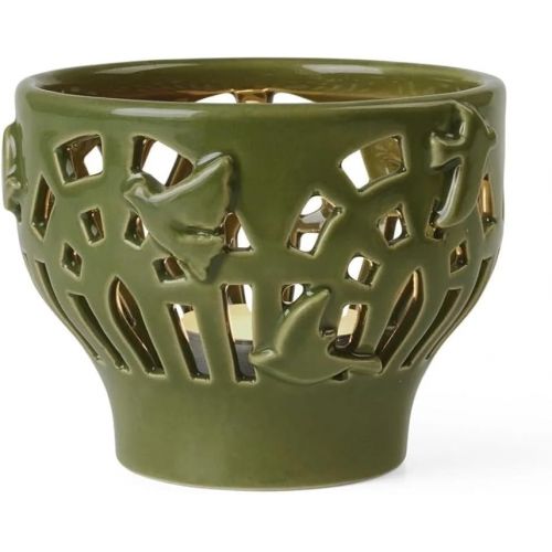  Kahler Design Orangery Garden 691203 Tea Light Holder Ceramic Green Diameter 9.5 cm Height 7.5 cm