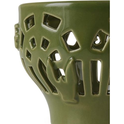  Kahler Design Orangery Garden 691203 Tea Light Holder Ceramic Green Diameter 9.5 cm Height 7.5 cm