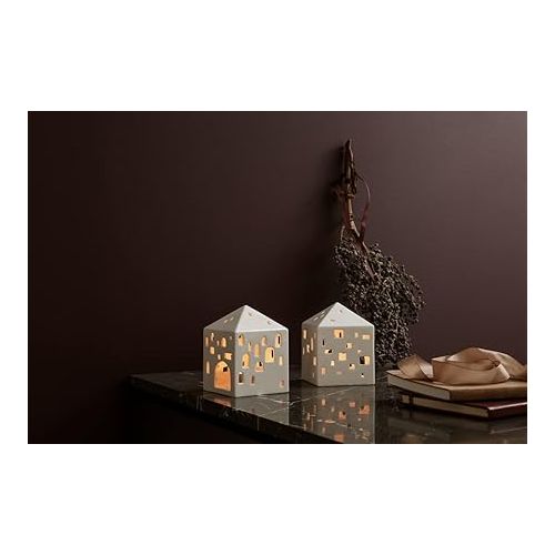  Tea Light Holder, Ceramic, Church, 10 x 18 cm