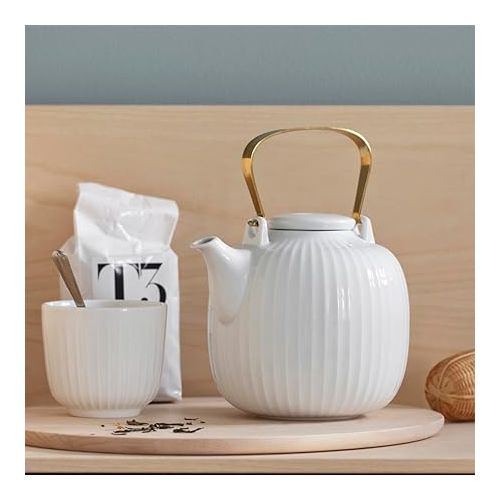  Kahler Teapot, Porcelain, White, 15cm