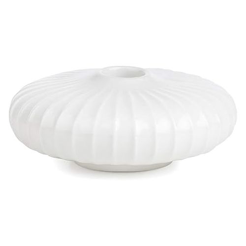  Kahler Hammershøi Candle Holder Round Diameter 11.5 cm Danish Design Handmade White