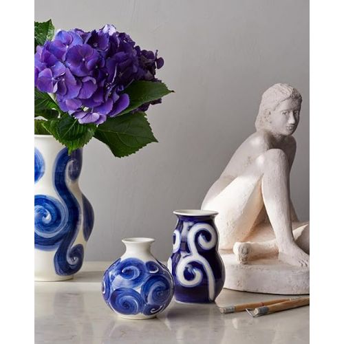  Kahler Design 695012 Tulle Vase Porcelain 13 x 8.5 x 8.5 cm Blue