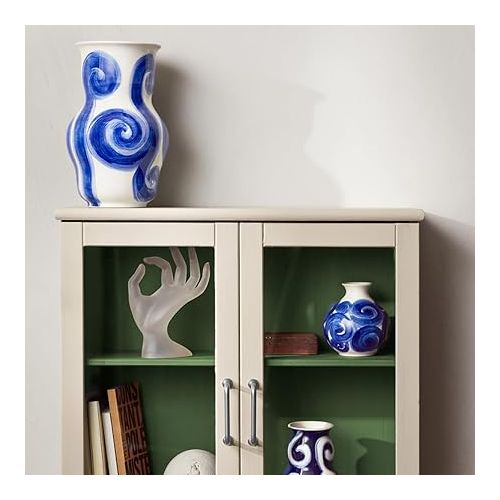  Kahler Design 695012 Tulle Vase Porcelain 13 x 8.5 x 8.5 cm Blue
