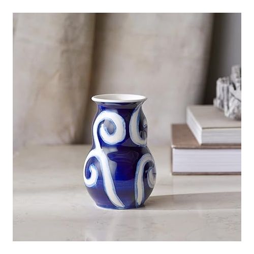  Kahler Design 695012 Tulle Vase Porcelain 13 x 8.5 x 8.5 cm Blue