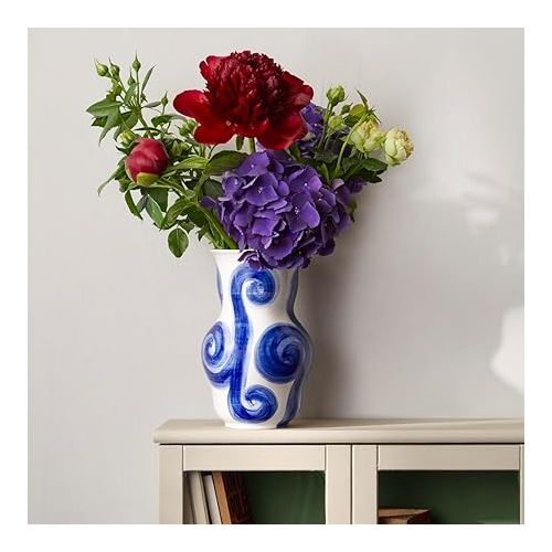  Kahler Design 695015 Tulle Vase Porcelain 22.5 x 14.5 x 14.5 cm Blue