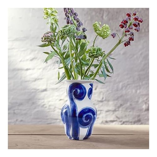  Kahler Design 695015 Tulle Vase Porcelain 22.5 x 14.5 x 14.5 cm Blue