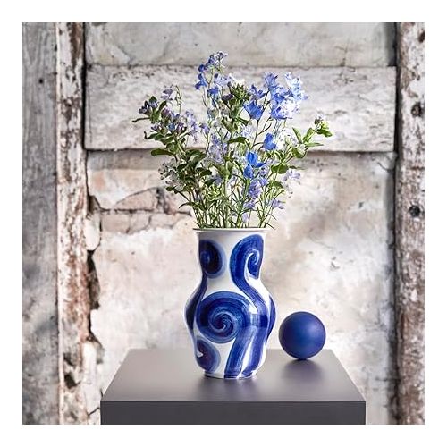  Kahler Design 695015 Tulle Vase Porcelain 22.5 x 14.5 x 14.5 cm Blue