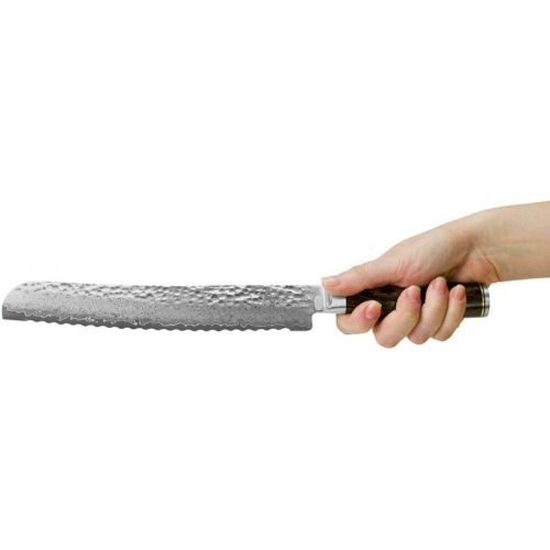  Shun Cutlery Premier 9” Bread Knife; Effortlessly Slice Through Any Type of Loaf Without Tearing or Crushing, Razor-Sharp, Wide Serrations, Hand-Sharpened 16° Blade, Handcrafted in Japan,Silver