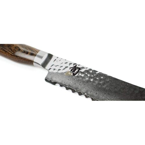  Shun Cutlery Premier 9” Bread Knife; Effortlessly Slice Through Any Type of Loaf Without Tearing or Crushing, Razor-Sharp, Wide Serrations, Hand-Sharpened 16° Blade, Handcrafted in Japan,Silver