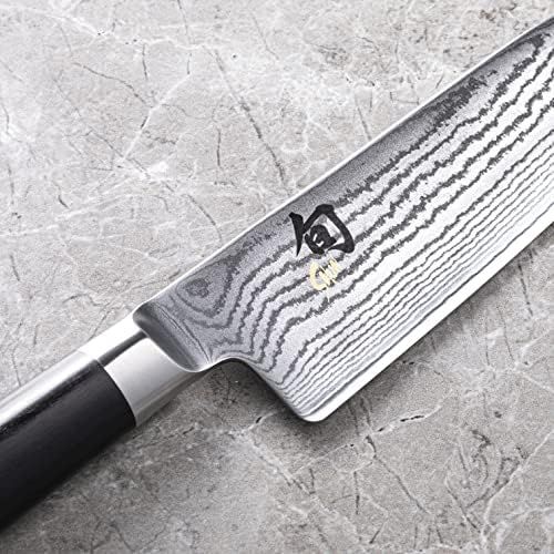  [아마존베스트]Kai Messer Santoku 5.5 (14 cm) DM-0727 - Beidseitig angeschliffen.32-lagige Klinge aus V-10 Goldstahl with 1% Kohlenstoff and 1.5 % Kobalt.Fein laminierter Pakka-Holzgriff in Kasta