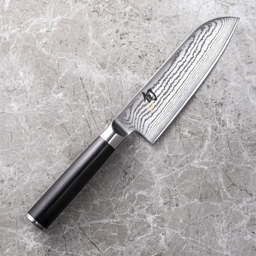  [아마존베스트]Kai Messer Santoku 5.5 (14 cm) DM-0727 - Beidseitig angeschliffen.32-lagige Klinge aus V-10 Goldstahl with 1% Kohlenstoff and 1.5 % Kobalt.Fein laminierter Pakka-Holzgriff in Kasta