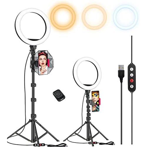  [아마존베스트]Kaiess 10.2 Selfie Ring Light with 65 Adjustable Tripod Stand & Phone Holder for Live Stream/Makeup, Upgraded Dimmable LED Ringlight for Tiktok/YouTube/Zoom/Photography, Compatible with i