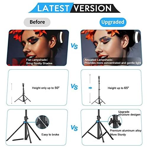  [아마존베스트]Kaiess 10.2 Selfie Ring Light with 65 Adjustable Tripod Stand & Phone Holder for Live Stream/Makeup, Upgraded Dimmable LED Ringlight for Tiktok/YouTube/Zoom/Photography, Compatible with i