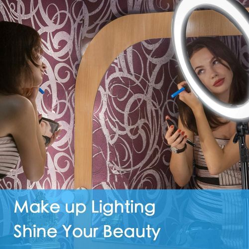  [아마존베스트]Kaiess 10.2 Selfie Ring Light with 65 Adjustable Tripod Stand & Phone Holder for Live Stream/Makeup, Upgraded Dimmable LED Ringlight for Tiktok/YouTube/Zoom/Photography, Compatible with i