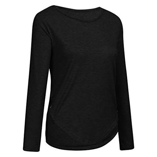  kaifongfu Women Plus Size T Shirt Solid Raglan Top Casual Long Sleeve Tunic Blouse