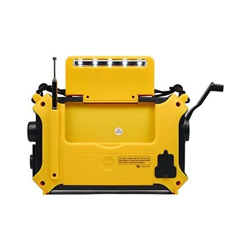  [아마존베스트]Kaito KA500 5-way Powered Solar Power,Dynamo Crank, Wind Up Emergency AM/FM/SW/NOAA Weather Alert Radio with Flashlight,Reading Lamp and Cellphone Charger, Yellow