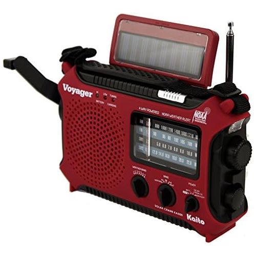  [아마존베스트]Kaito KA500RED 5-Way Powered Emergency AM/FM/SW Weather Alert Radio, Red