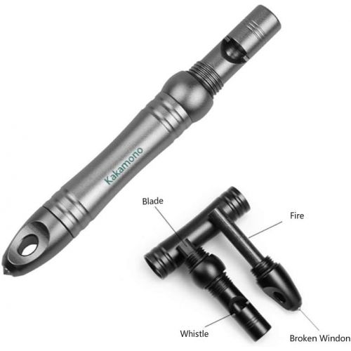  [아마존베스트]Kakamono kakamono Magnesium Fire Starter Survival Kit with Waterproof Flint Rod, EDC Tool with Hard Tungsten Carbide Striker Glass Breaker and Survival Whistle 3 in 1 Outdoor Survival Tool