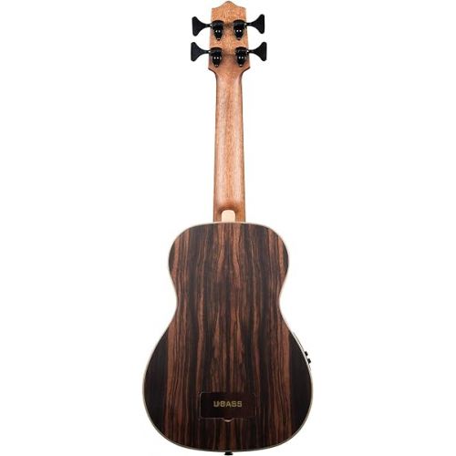  Kala UBASS-EBY-FSRW Striped Ebony Acoustic-Electric Ukulele Bass with Round Wounds