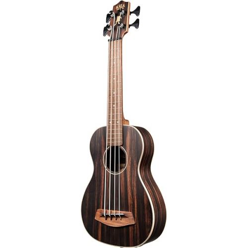  Kala UBASS-EBY-FSRW Striped Ebony Acoustic-Electric Ukulele Bass with Round Wounds