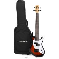 Kala Solidbody Fretless U-Bass Electric Bass Guitar - Tobacco Sunburst