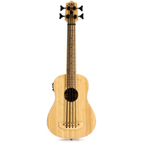  Kala U-Bass Bamboo Acoustic-Electric Bass Ukulele with Stand - Natural