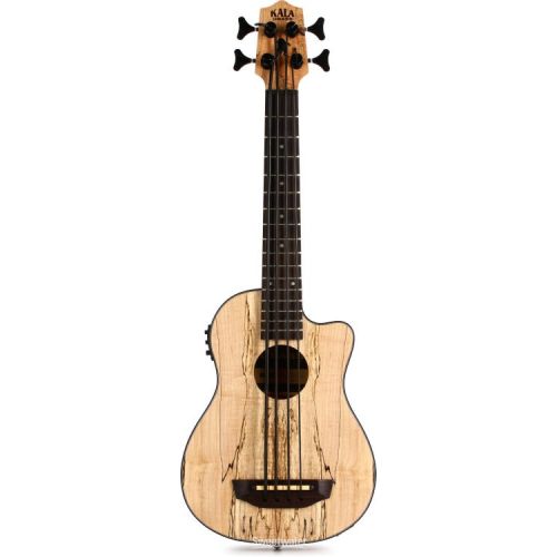  Kala U-Bass Spalted Maple Acoustic-Electric Bass Guitar with Stand - Natural