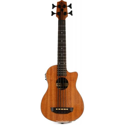  Kala U-Bass Scout, Mahogany Acoustic-Electric Bass Guitar with Stand - Natural Satin