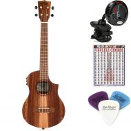 Kala Teak Tri-Top Tenor Acoustic-electric Ukulele Essentials Bundle - Natural